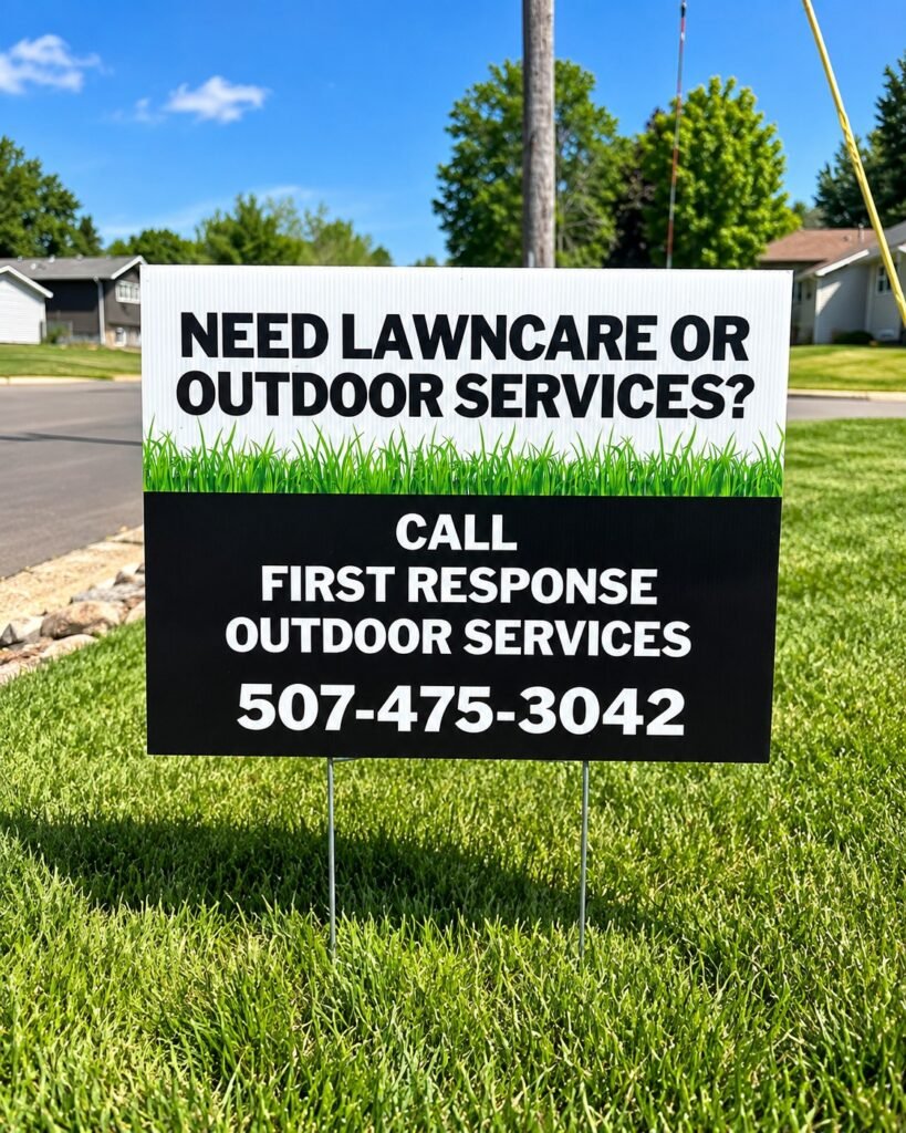First Response Outdoor Services Yard Sign